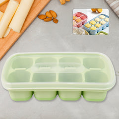 Ice Mold, 8 Grid Food Grade Portable Silicone Ice Tray (1 Pc / 14×7 Cm)