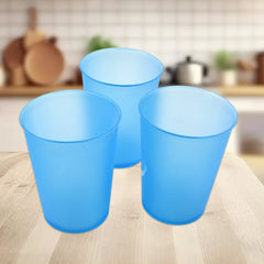 Plastic Tumblers Lightweight Cups / Glass Reusable Drinking Cups Restaurant Cups Safe Beverage Tumblers Glasses for Kitchen Water Transparent Glasses 3 pc Set