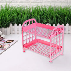 2Layer Foldable Plastic Small Storage Shelf / Rack (1 Pc / Mix Color)