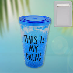 Reusable Tea Coffee Tumbler with Lid Double Wall (1 Pc / Mix Colour / Without Straw)