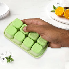 Ice Mold, 8 Grid Food Grade Portable Silicone Ice Tray (1 Pc / 14×7 Cm)