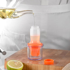 2 in 1 Portable Silicone Oil Bottle Brush with Lid (1 Set)