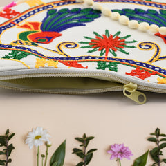 11 inch Handcrafted Cotton Embroidered Shoulder Bag for Girls & women (1 Pc)