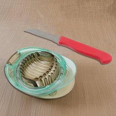 Stainless Steel Egg Slicer & Knife (2 Pc Set / Mix Design)