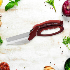 2 in 1 Kitchen Knife Scissor with Spring Locking Hinge and Chopping Board (1 Pc)