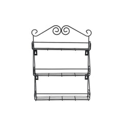 Big Wall Mounted Iron Wall Shelf with 3 Storage Racks for Kitchen, Pantry, Cabinet, Counter top or Free Standing, Rack Holder for Kitchen