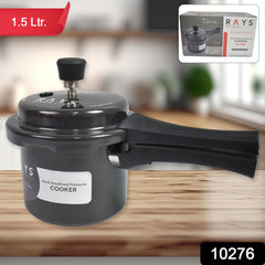 Aluminium Rays Black Beauty Pressure Cookers With Outer Lid (1.5 Litres / 1-Year warranty)