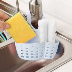 762 Adjustable Kitchen Bathroom Water Drainage Plastic Basketbag With Faucet Sink Caddy