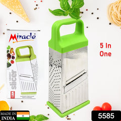 Miracle 5 In 1 Multifunctional Stainless Steel, Cheese Grater With Handle Stainless Steel Material Food Grater For Carrot, Cheese, Panner, Lemon or orange Peel and other Vegetable & Fruit  