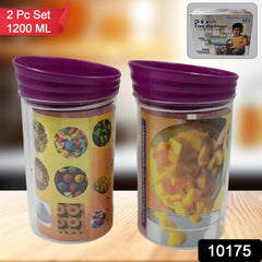 Plastic Premium Quality Kitchen Food Containers Set (1200ml Approx, Set Of 2 Pc)