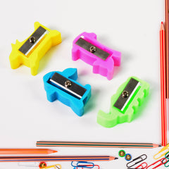 Plastic Small Cute Pencil Sharpener (1 Pc  Mix Design  Color)