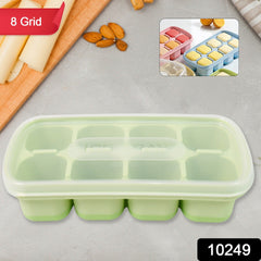 Ice Mold, 8 Grid Food Grade Portable Silicone Ice Tray (1 Pc / 14×7 Cm)