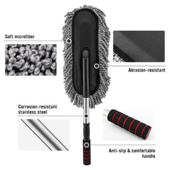 4749 Car Duster Long Retractablesoftnon-sliphandle Multipurpose Microfiber Wash Brush Vehicle Interior And Exterior Cleaning Kit With For Car Boats Or Home