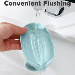 4831 Self Draining Soap Holder For Bathroom Leaf Shape Soap Dish Kitchen Soap Tray