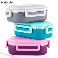 Insulated Testy Stainless Steel Leakproof Lunch Box With Spoon (1 Set)