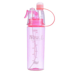 Plastic 2 In 1 Mist Spray Water Bottle (Multicolor  400 Ml  1 Pc)