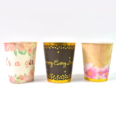 Disposable Paper Cups Disposable Tea Coffee Cups (3 Pcs Set  Mix Color)