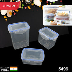 Kitchen Storage Container Set with Food Grade Plastic and Air Seal Lock Lid for Storage of Grocery, Spices, Dry fruits Use For Home, Office, Restaurant, Canteens (3 Piece Set)