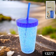 Plastic Reusable Sipper Tumbler with Lid and Straw (1 Pc / 500 ML / Mix Color / 1 Pc)