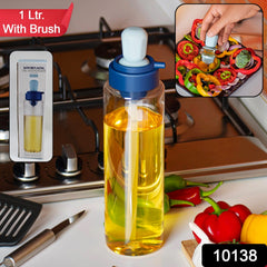 2 in 1 Transparent oilar dispenser with Silicone Oil Dropper Nozzle (1 Pc / With Brush / 1 Ltr.)