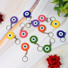 Evil Eye Rubber  Silicone Keychain (12 Pcs Set  Mix Color)