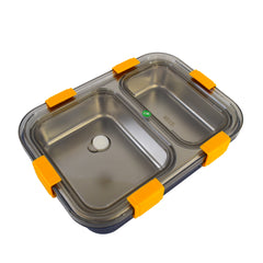 Stainless Steel Lunch Box 2 Section Lunch Box With Spoon