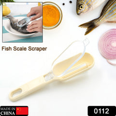 0112 Plastic Fish Scales Graters Scraper Fish Skin Brush Fish Cleaning Tool Scraping Scales Device With Cover Home Kitchen Cooking Tools 1 Pieces