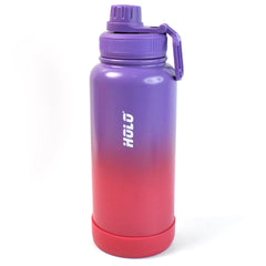 Two Tone Pink Stainless Steel Water Bottle  Copper Coated Vacuum Insulation  Powder Coated  Secure Grip  Leakproof Easy Pour Cap (1000ml)