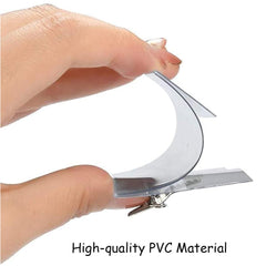 Plastic Transparent Cardholders With Pin  Clip 90 Mm X 60 Mm (50 Pcs Set)