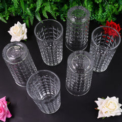 Glass Tumbler Juice Glasses And Transparent Water Glasses Big Size (6 Pcs Set  278 Ml)