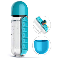 12911 Pill  Vitamin Bottle Water Bottle Multi Functional Use For Traveling  Outdoor Use Water Bottle Travelling Kit Summer Special Bottle (600 Ml   Mix Color )