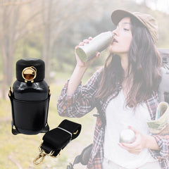 Thermos Steel Bottle Push Button  Fashion Cup Temperature Display Bottle (420 Ml)