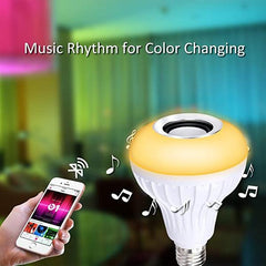 1363 Wireless Bluetooth Sensor 12w Music Multicolor Led Bulb With Remote Controller