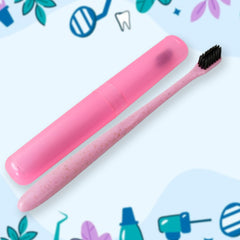 12985 Soft Toothbrush With Toothbrush Cover Cleaner Scraper For Men And Women Kids Adultsplastic Toothbrush Cover  Case  Holder (1 Pc  Mix Color)