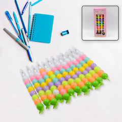 4572 Stylish Pearls Pen Plastic Moti Non-sharpening Design Pen Multicolor Pearls Moti Gel Pen Fancy Designer Attractive Gel Pen For Kids Pack Of (12 Pc Set )