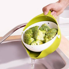 1093 Multi-functional Washing Fruits And Vegetables Bowl  Strainer With Handle