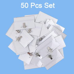 Plastic Transparent Cardholders With Pin  Clip 90 Mm X 60 Mm (50 Pcs Set)