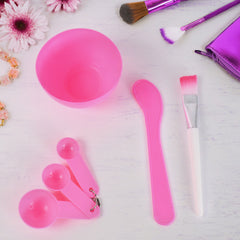 4 In 1 Facial Diy Skin Care Mask Mixing Bowl Stick Brush Gauge Spoon (4 Pcs Set)