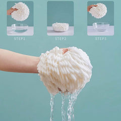 17899 Hand Towels For Bathroom Kitchen Hand Towel Hand Dry Towels Absorbent Soft Hanging Hand Bath Towels Microfiber Plush Chenille Hand Towel Ball Machine Washable Bathroom With Loop (1 Pc)