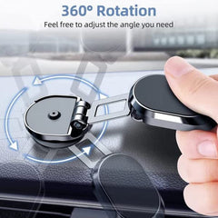 6102 360 Degree Rotating Magnetic Car Phone Holder  Metal Folding Car Phone Holder  New Alloy Folding Magnetic Car Phone Holder (Pack Of 1)