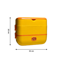 2944 2layer Electric Lunch Box For Office Portable Lunch Warmer With Removable 4 Stainless Steel Container.