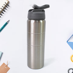 Steel Water Bottle  Fridge Water Bottle With Straw (750ml)