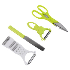 4-piece Kitchen Cutting Set Scissors Peeler Grater  Slicer And Knife