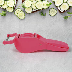 Plastic 2 In 1 Vegetable  Fruit Multi Cutter 5 Blade Vegetable Cutter With Peeler (1 Pc  Multicolor)