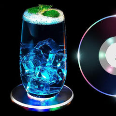 Colorful Led Cocktail Coaster Round Ultra-thin Led Drink Coaster (1 Pc)