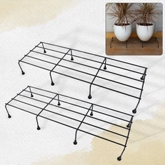 Metal Rectangle Flower Plant Stand For Balcony (6020 Cm  2 Pc Set)