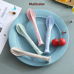 3 In 1 Reusable Spoon Knife Forks Tableware Spoon (3 Pcs Set)