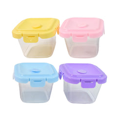 Plastic Food Storage Containers With Lid (4 Pcs Set  500 Ml)