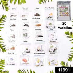 20 Varieties Of Vegetable  Flower Seeds Combo (1 Pkt.  20 Varieties)