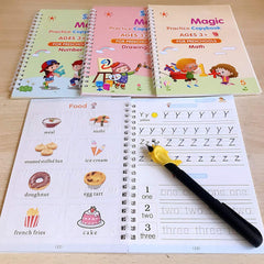 8075 4 Pc Magic Copybook Widely Used By Kids Childrens And Even Adults Also To Write Down Important Things Over It While Emergencies Etc.